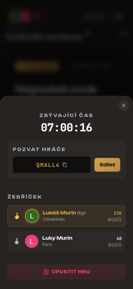 DrinksUp — live leaderboard and the winner reveal